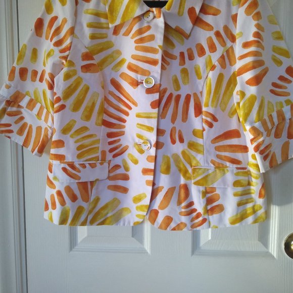 Chico's Printed Crop Women Blazer Size M - Picture 3 of 8